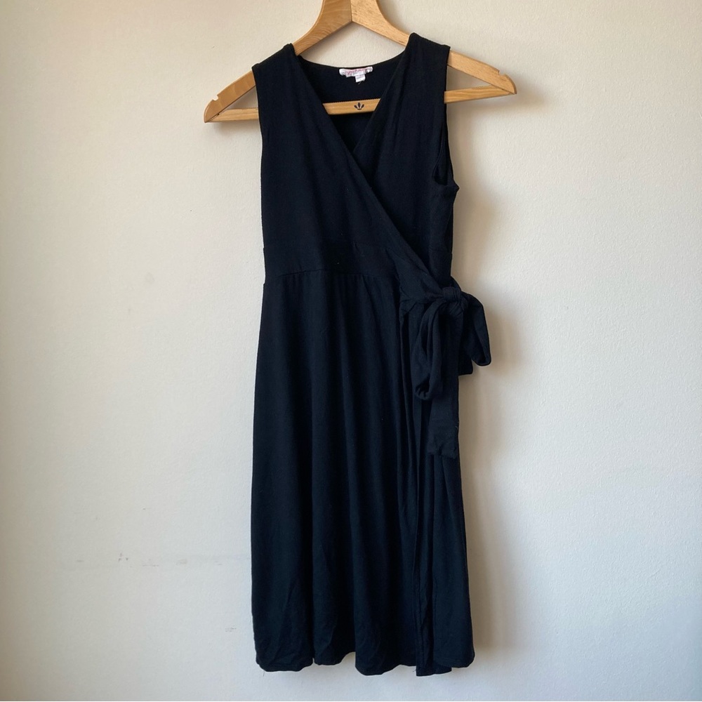 Ingrid & Isabel Wrap Maternity Dress Sz S Black Sleeveless Knee Length Women